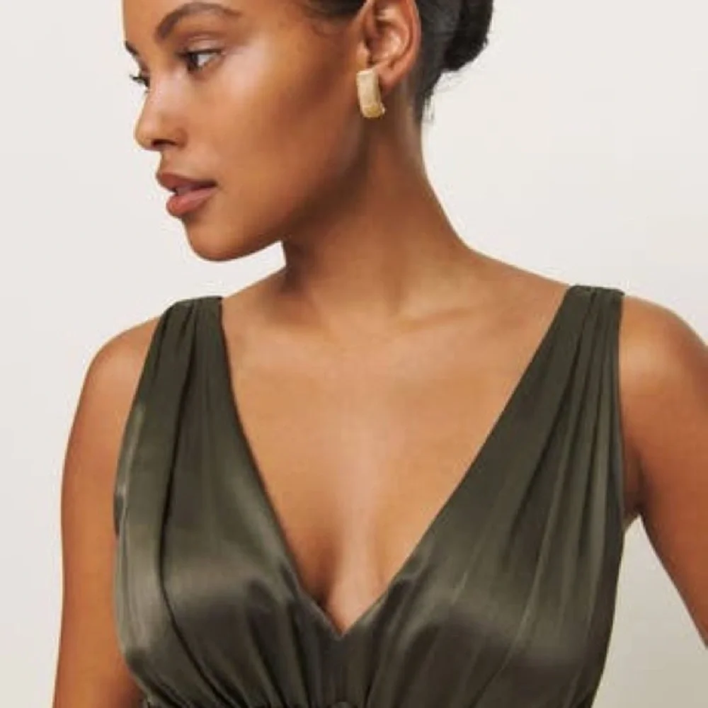 Reformation Stasia Silk Pine Tree Dress New With Tags - Picture 5 of 7